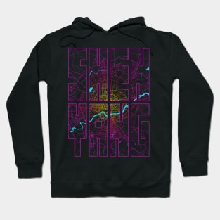 Shenyang, China City Map Typography - Neon Hoodie